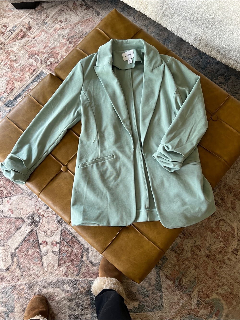 Nine West Mint Green Open Blazer
